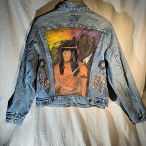 Levi's vintage hand painted denim jacket -Rare